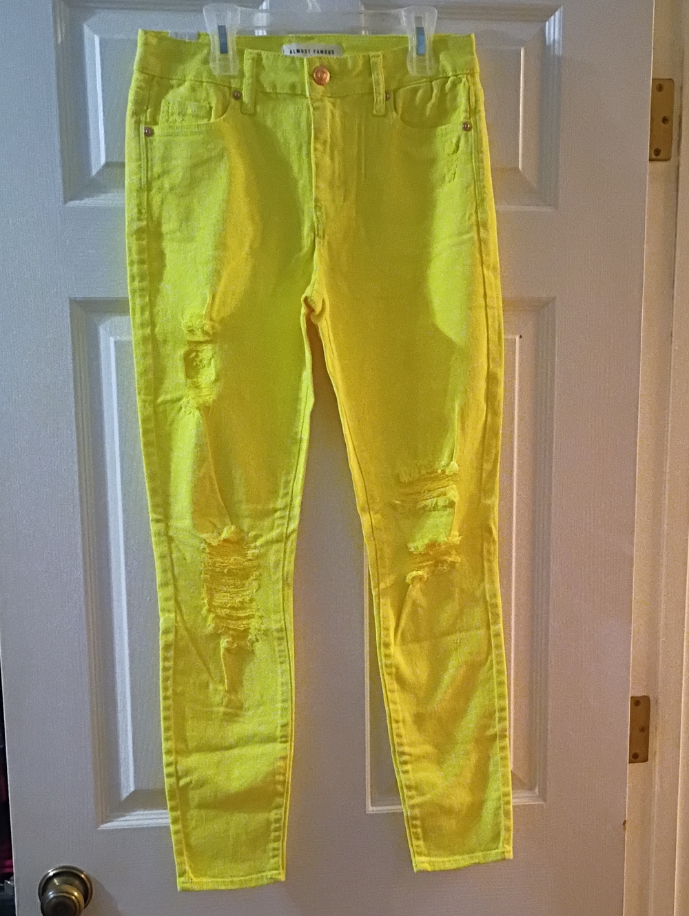 Almost Famous Neon Yellow Skinny Jeans